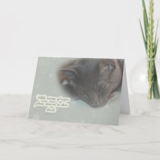 Vrolijke kerstgroet - Slapend Kat - Dromen Feestdagen Kaart