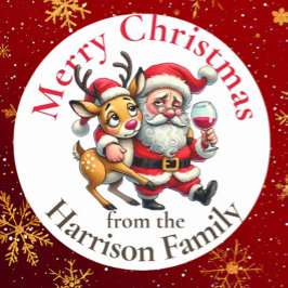 Vrolijke kerstgroeten Santa Labels