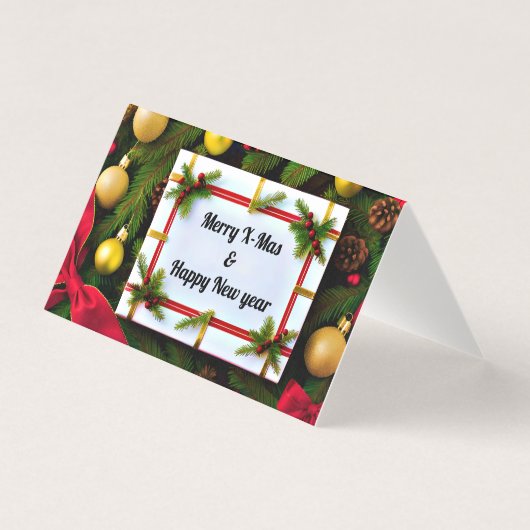 Vrolijke Kerstgroeten voor Gelukkige Wensen Kaart (Voorkant)