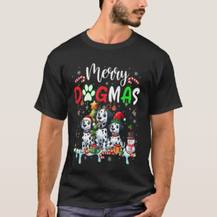Vrolijke Kersthond Drie Kerstman Rendier Elf Dalma T-shirt