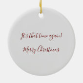 Vrolijke kersthond Verstrikt in Lichten Keramisch Ornament (Achterkant)