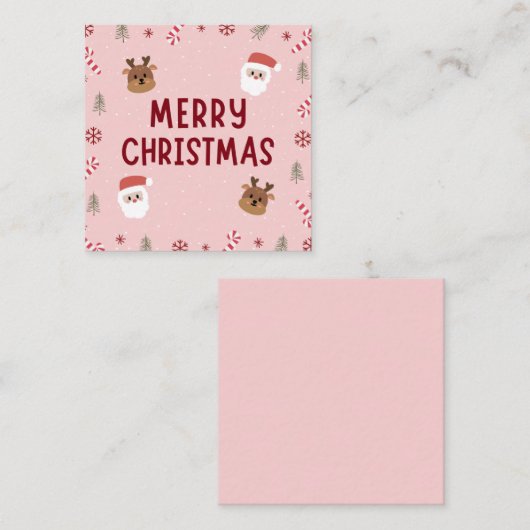 Vrolijke kerstkaarten informatiekaartje (Voorkant / Achterkant)