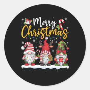 Vrolijke Kerstkabouters Lover Xmas Familie Mannen Ronde Sticker