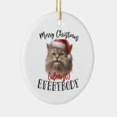 Vrolijke kerstkat | dubbelzijdig keramisch ornament (Rechts)