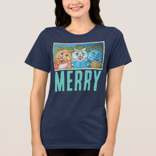 VROLIJKE KERSTKATTEN LOUIS WAIN KAT T-SHIRT