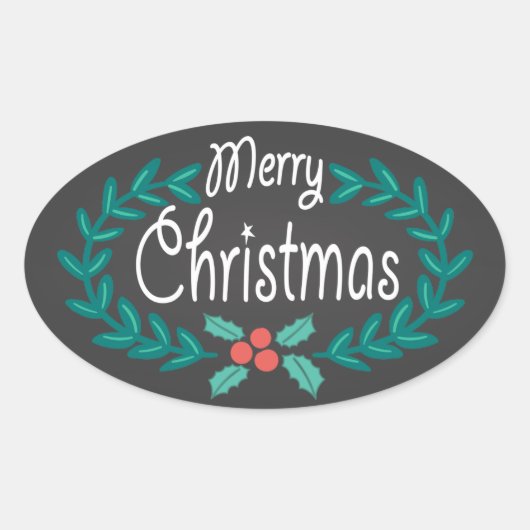 VROLIJKE KERSTKRANS CHALKBOARD STICKERS (Voorkant)