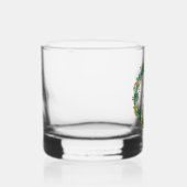 Vrolijke Kerstkrans Rood Groen Custom Whisky Glas (Rechts)