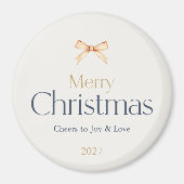 Vrolijke kerstmagneet met gouden boog magneet (Voorkant)