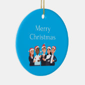 vrolijke kerstman 2022 keramisch ornament (Rechts)