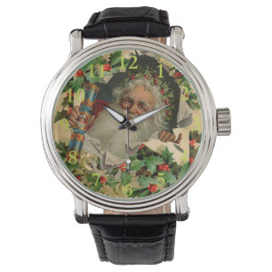 Vrolijke Kerstman Antiek Classic Horloge