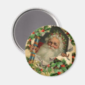 Vrolijke Kerstman Antiek Classic Magneet (Voorkant / Achterkant)