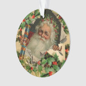 Vrolijke Kerstman Antiek Classic Ornament (voorkant)