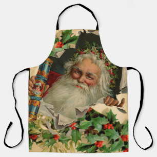 Vrolijke Kerstman Antiek Classic Schort