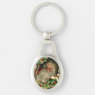 Vrolijke Kerstman Antiek Classic Sleutelhanger