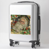 Vrolijke Kerstman Antiek Classic Sticker (Koffer)