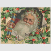 Vrolijke Kerstman Antiek Classic Tissuepapier (Voorkant)