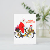 Vrolijke kerstman en Kinder Feestdagenkaart (Staand voorkant)