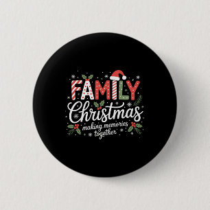 Vrolijke Kerstman Hoed Familie Kerstmis Matching K Ronde Button 5,7 Cm