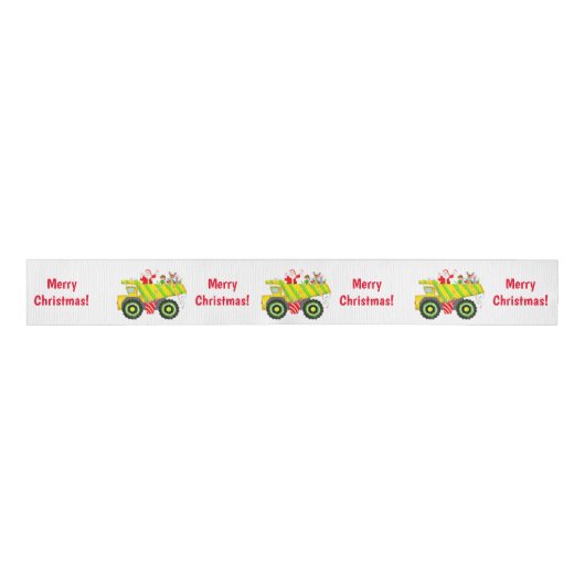Vrolijke Kerstman in Dump Elf, Rendier Grosgrain Lint (Voorkant)