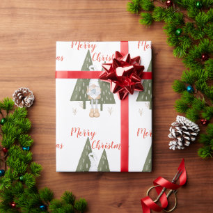 Vrolijke Kerstman Kabouter Cadeaupapier