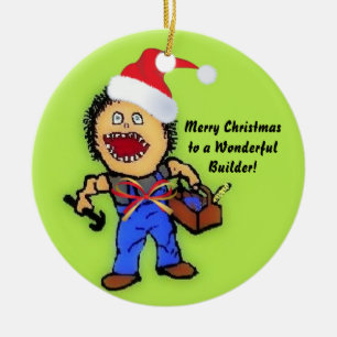 Vrolijke kerstman keramisch ornament