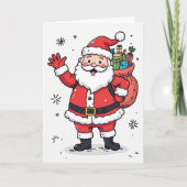 Vrolijke Kerstman Kerstkaart – Leeg Binnenkant Fee Kaart (Voorkant)