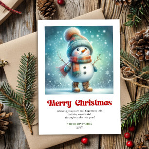 Vrolijke Kerstman kerstkaart met waterverf