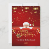 Vrolijke Kerstman Rode Flat Holiday Kaart (Voorkant)