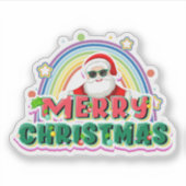 Vrolijke kerstman sticker (Voorkant)