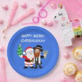 Vrolijke Kerstman van Chrismukkah ontmoet de Rabbi Papieren Bordje (Feest)