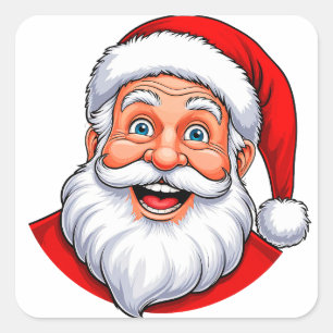Vrolijke Kerstman Vierkante Sticker