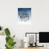 Vrolijke Kerstmis aquarel Poster (Thuiskantoor)