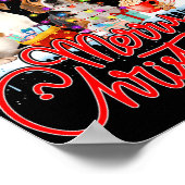 Vrolijke Kerstmis Beagle Hond Santa Reindeer Light Poster (Hoek)