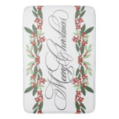 Vrolijke Kerstmis Botanische Vakantie Badmat (Voorkant Verticaal)