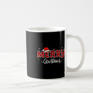Vrolijke Kerstmis Buffalo Plaid Red Santa Family M Koffiemok