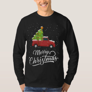 Vrolijke Kerstmis Buffel Rode Vrachtwagen Kerstboo T-shirt