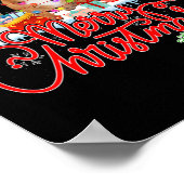 Vrolijke Kerstmis Bulldog Lover Santa Reindeer Lig Poster (Hoek)