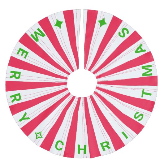 Vrolijke Kerstmis Candy Cane Stripe Kerstboom Rok (Voorkant)