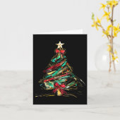 Vrolijke Kerstmis Coquette Bow Xmas Tree Family Pa Kaart (Gele Bloem)