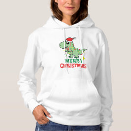 Vrolijke Kerstmis Dinosaurus Hoodie