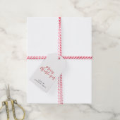 Vrolijke Kerstmis elegante rode kalligrafie Cadeaulabel (Met Touw)