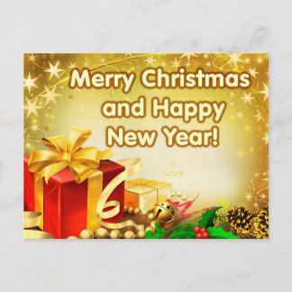 Vrolijke Kerstmis en het Gelukkige briefkaart van