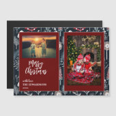 Vrolijke Kerstmis familie foto's magnetische kaart (Voorkant / Achterkant)