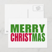 Vrolijke Kerstmis Feestdagenkaart (Voorkant / Achterkant)