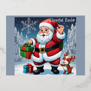 Vrolijke Kerstmis Folie Feestdagen Briefkaart