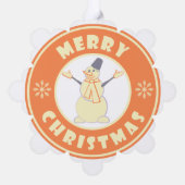 Vrolijke Kerstmis gelukkige sneeuwman beroemde kof Ornament Kaart (Achterkant)