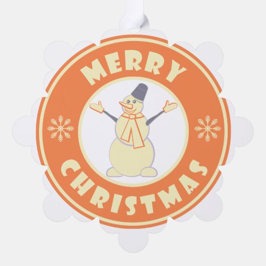 Vrolijke Kerstmis gelukkige sneeuwman beroemde kof Ornament Kaart (Achterkant)