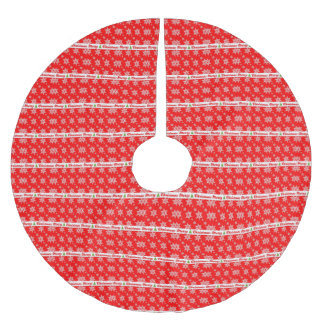 Vrolijke Kerstmis Gestreepte Rood en Wit Retro Kerstboom Rok