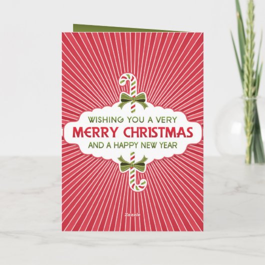 Vrolijke Kerstmis Gevouwen Kaart (Achterkant)