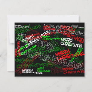 VROLIJKE KERSTMIS GRAFFITI FEESTDAGENKAART